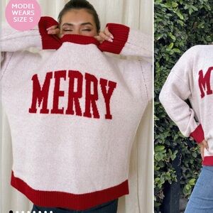 Show Me Your MuMu Women’s Classic Crewneck Sweater in Merry - Small - NWT